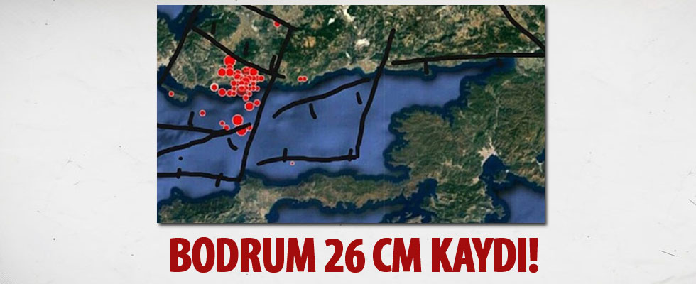 21 Temmuz’daki Bodrum depreminde bölge 26 santimetre kaydı