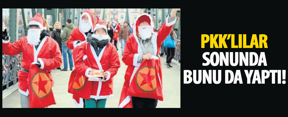 Noel baba kılığında PKK propagandası