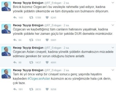 Cumhurbaşkanı Erdoğan 'Özgecan Aslan'ı Andı