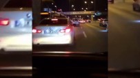 TRAFİK MAGANDASI - Araca Çarpan Trafik Magandası Makas Atmaya Devam Etti