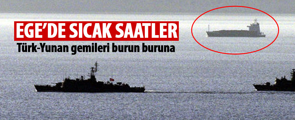 Gergin anlar! Türk savaş gemileri...