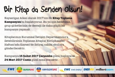 Kayserigaz Kayseri'de İhtiyaç Sahibi Okula Hediye Etmek Üzere 'Kitap Toplama Kampanyası' Başlattı