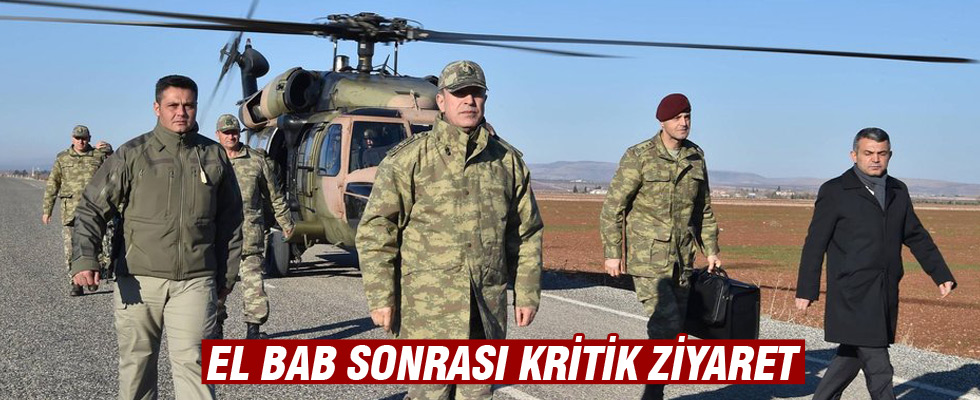 Orgeneral Akar Suriye sınırında
