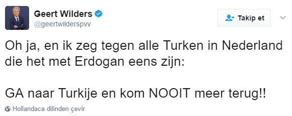 Wilders'tan ırkçı sözler