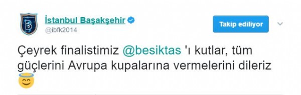 Başakşehir'den Beşiktaş'a esprili kutlama!