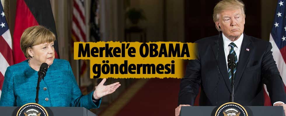 Trump'tan Merkel'e Obama göndermesi