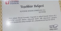 KAYSERİ ŞEKER FABRİKASI - Kayseri Şeker, Kurumlar Vergisinde 2016 Yılında Da Vergi Rekortmeni Oldu