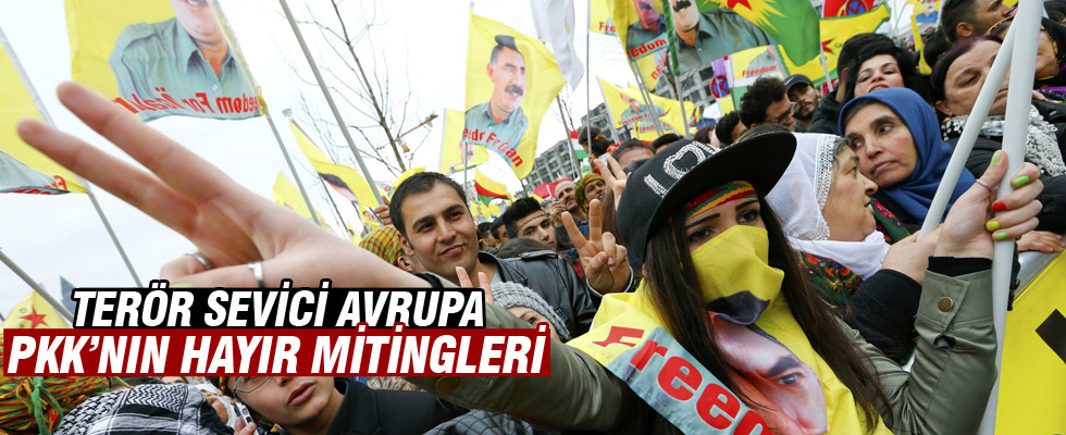 PKK Avrupa ülkelerinde Hayır mitingi yaptı