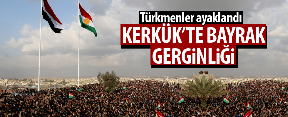 Türkmenlerden Kerkük'te IKBY bayrağına tepki