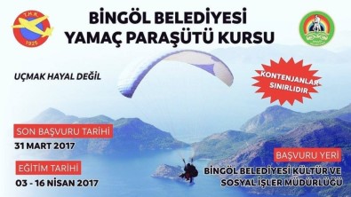 Bingöl'de Ücretsiz Yamaç Paraşütü Kursu Açılıyor