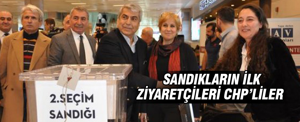 CHP heyeti, Atatürk Havalimanı'nda oy sandıklarını gezdi