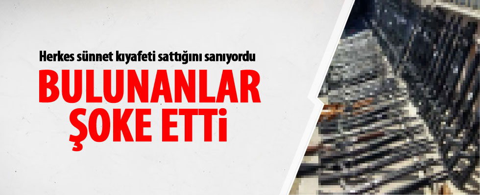 Sünnet kıyafeti dükkanından cephanelik çıktı