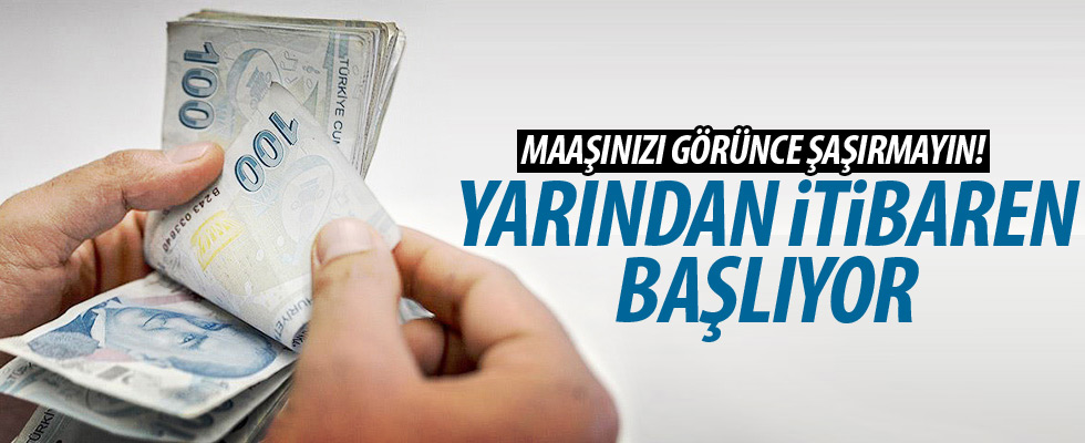 Maaşlar yarından itibaren eksik yatacak