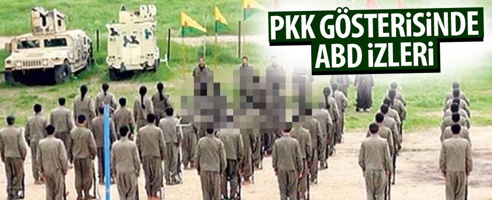 Terör örgütünün gösterisinde dikkat çeken detay