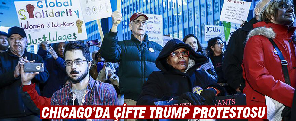 Chicago’da çifte Trump protestosu