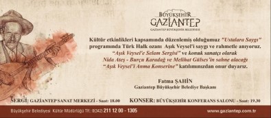 Aşık Veysel Gaziantep'te Anılacak