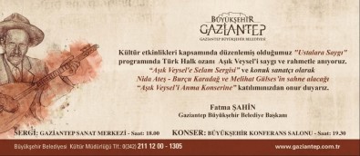 Aşık Veysel Gaziantep'te Anılacak