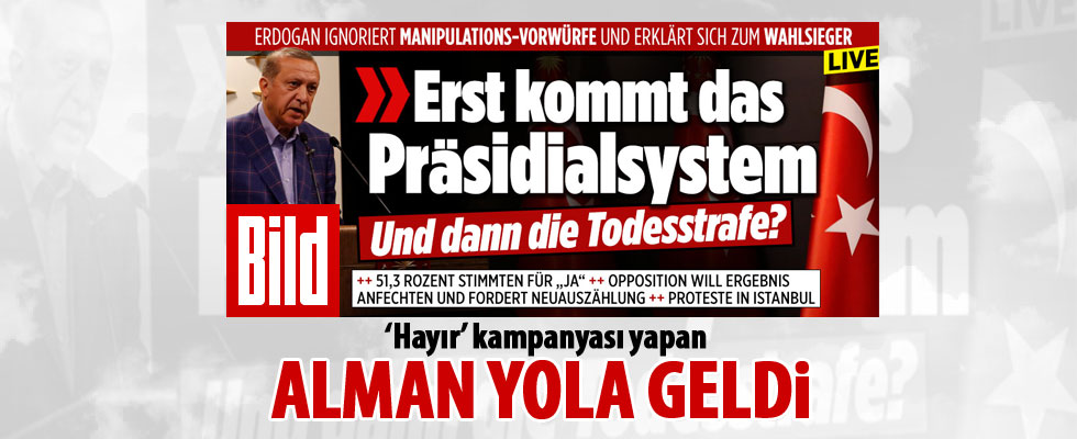 Hayır kampanyası yapan Bild, 'Kazanan Erdoğan' dedi