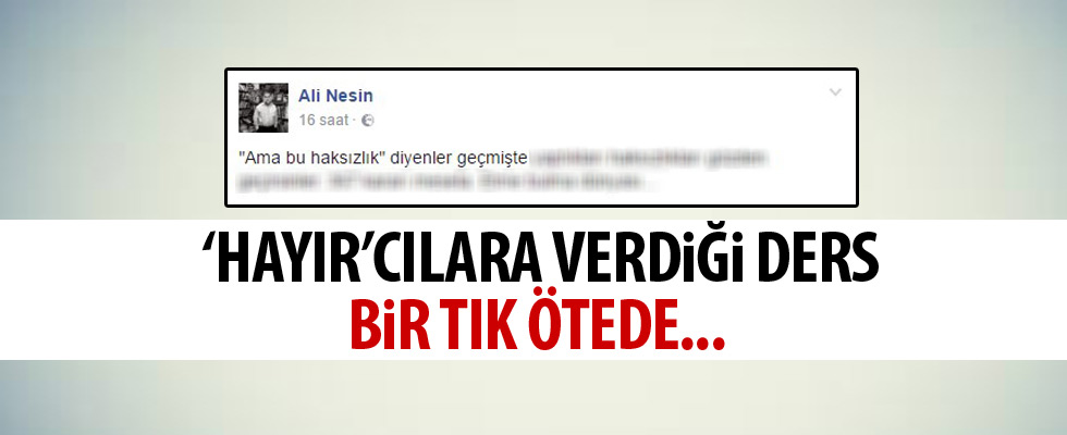 Ali Nesin'den 'hayır'cıları kızdıran mesaj