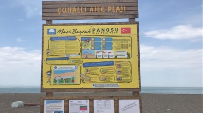 Akçakoca Çuhallı Plajına Mavi Bayrak Panosu Montajı Yapıldı