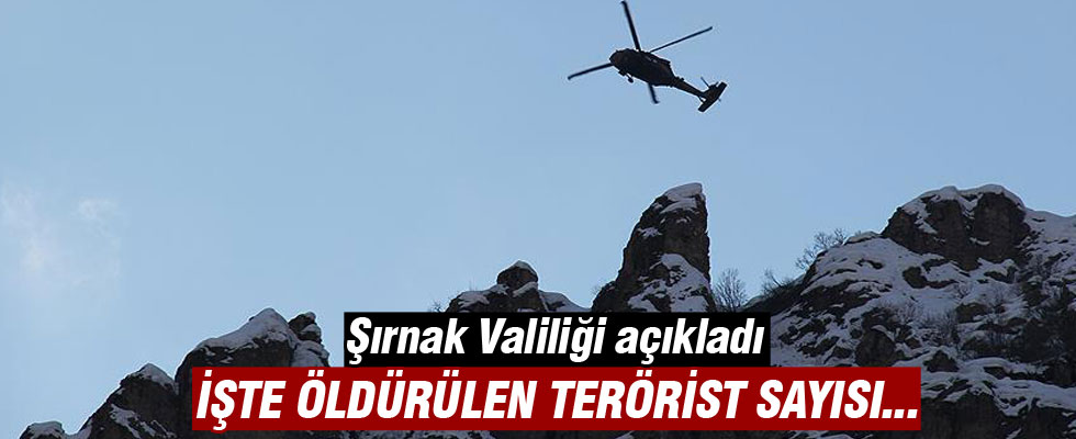 Şırnak'taki operasyonda etkisiz hale getirilen terörist sayısı 40'a yükseldi