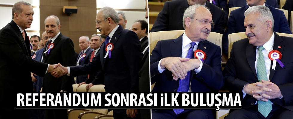 Cumhurbaşkanı Erdoğan ve Kılıçdaroğlu tokalaştı