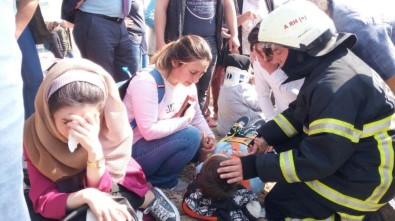 Freni Patlayan Yolcu Midibüsü Yeşil Alana Uçtu