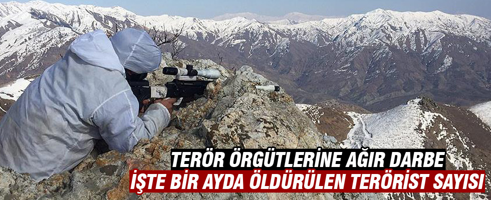 Bir ayda 174 terörist etkisiz hale getirildi