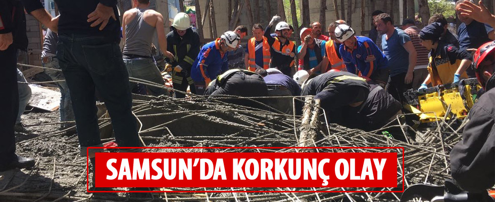Samsun'da cami inşaatı çöktü