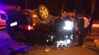 TRAFİK ÖNLEMİ - Başkent'te Kontrolden Çıkan Otomobil Takla Attı Açıklaması 2 Yaralı