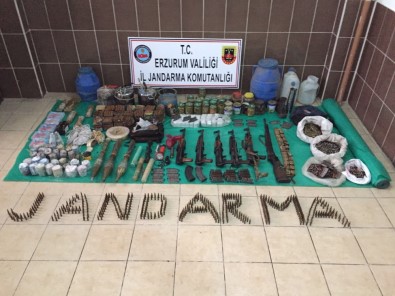 Erzurum'da PKK'nın cephaneliği ele geçirildi