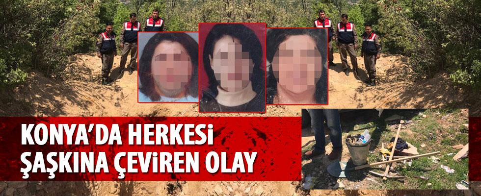 Konya'da 3'ü kadın 4 defineci yakalandı