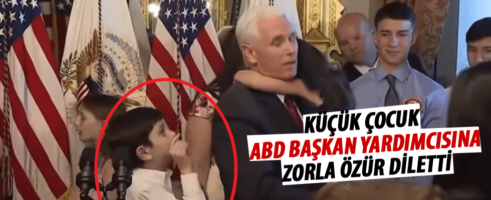 Küçük çocuk, ABD Başkan Yardımcısı'na zorla özür diletti