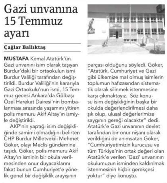 CHP'li Göker'in '15 Temmuz' rahatsızlığı