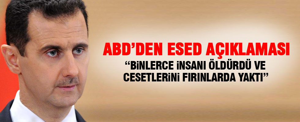 ABD'den Esed açıklaması: Binlerce insanı öldürdü ve cesetlerini fırınlarda yaktı