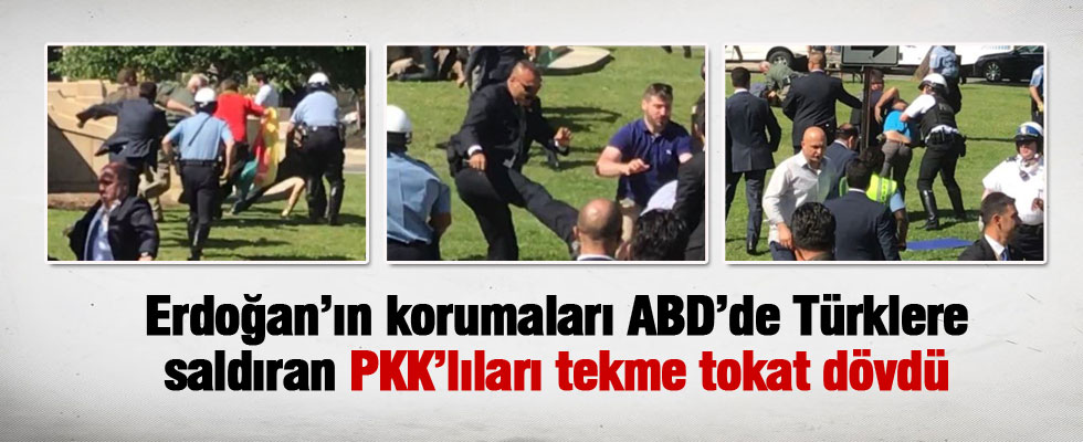 Erdoğan'ın korumaları PKK'lıları tekme tokat dövdü