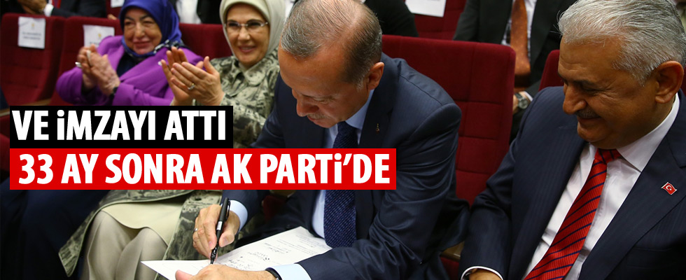 Cumhurbaşkanı Erdoğan 979 gün sonra AK Parti'de