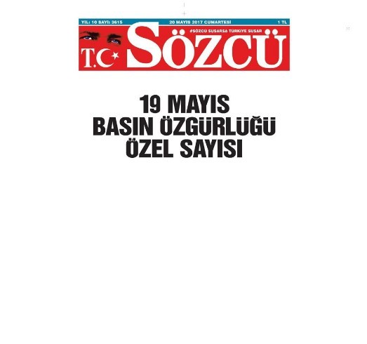 Sözcü bugün boş sayfalarla çıktı