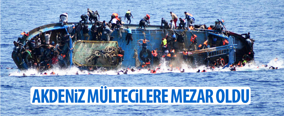 Akdeniz'de mülteci botu battı
