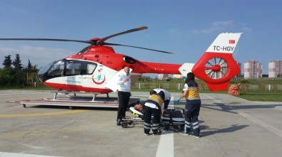 Kalp Krizi Geçiren Şahıs Ambulans Helikopter İle Hastaneye Sevk Edildi