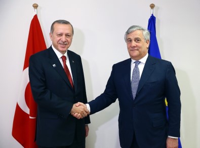 Cumhurbaşkanı Erdoğan, AP Başkanı Tajani'yi Kabul Etti