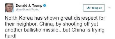 Trump'tan, Kuzey Kore'ye uyarı!