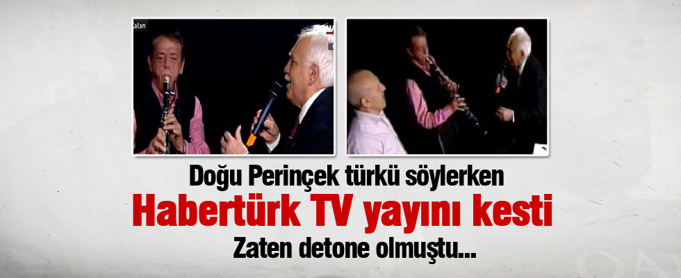 Doğu Perinçek türkü söylerken Haberturk TV yayını kesti