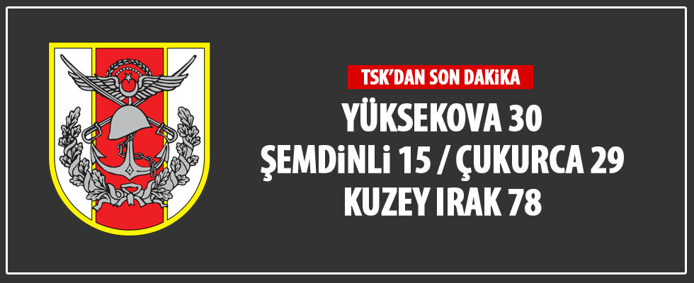 TSK: 152 terörist etkisiz hale getirildi