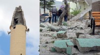 YILDIRIM DÜŞTÜ - Ezana Dakikalar Kala Minareye Yıldırım Düştü