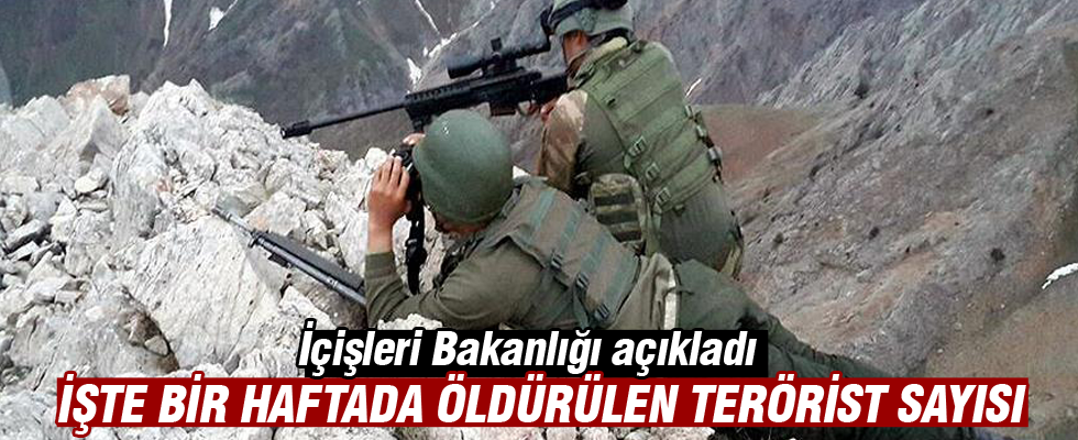 Bir haftada 17 terörist etkisiz hale getirildi