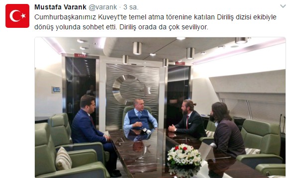Diriliş Ertuğrul oyuncuları Erdoğan'ın uçağında!