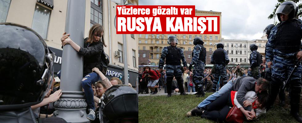 Rusya karıştı: Yüzlerce gözaltı var