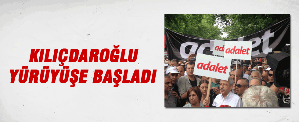 Kılıçdaroğlu ''adalet'' yazılı pankart taşıdı