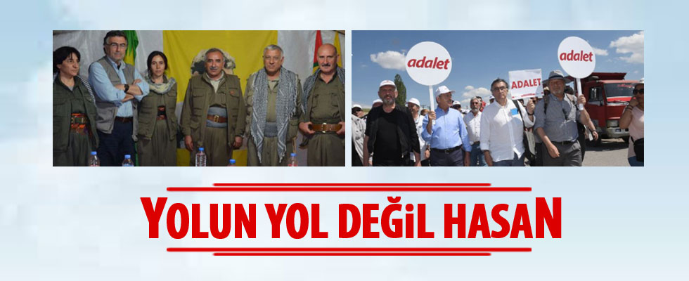 PKK yöneticileriyle görüşen Hasan Cemal Adalet Yürüyüşü'nde